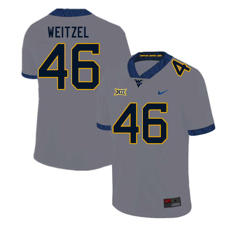 Men #46 Trace Weitzel West Virginia Mountaineers College Football Jerseys Sale-Gray
